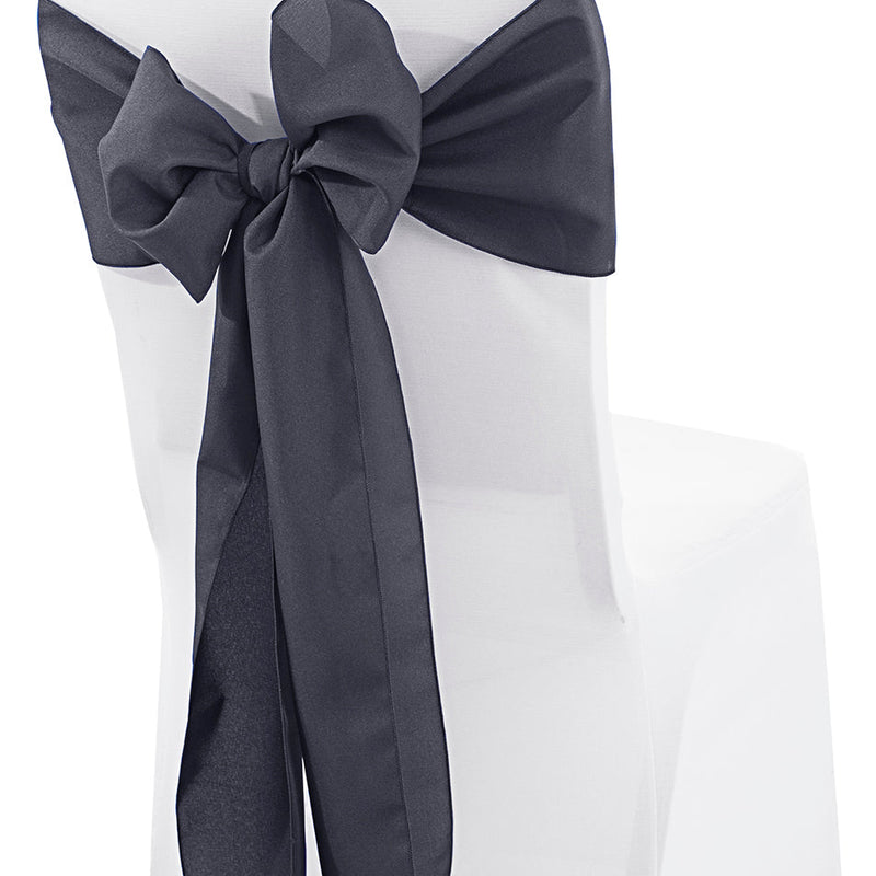 Polyester Chair Sash Sample 8x108 Pewter/Charcoal