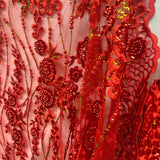 Beaded Floral Lace Fabric