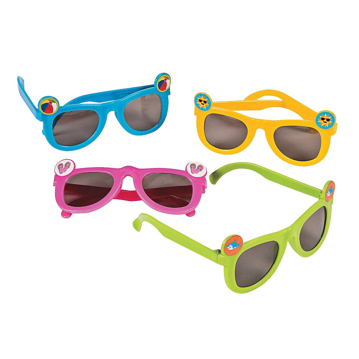 Colorful Kids Summer Fun Icon Sunglasses - 12 Pc. for Parties