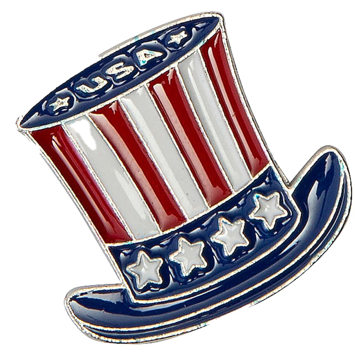 1" Patriotic Uncle Sam Hat-Shaped Metal Pins 12 Pc.