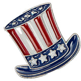 1" Patriotic Uncle Sam Hat-Shaped Metal Pins 12 Pc.