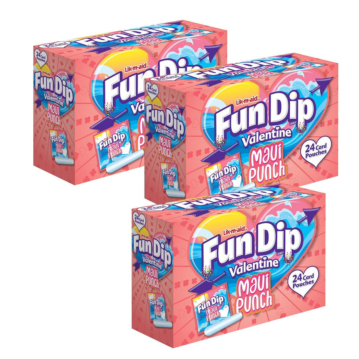 10.32 oz. Fun Dip Maui Punch Valentine Exchanges 24 Pc.