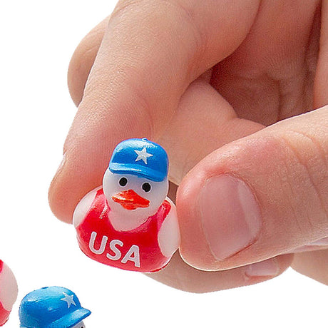1/2" Micro Patriotic Red, White and Blue Rubber Ducks 24 Pieces