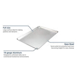 26" x 18" x 1 1/8" Full Size Sheet Pan 18 Gauge Aluminum Open Bead Rim