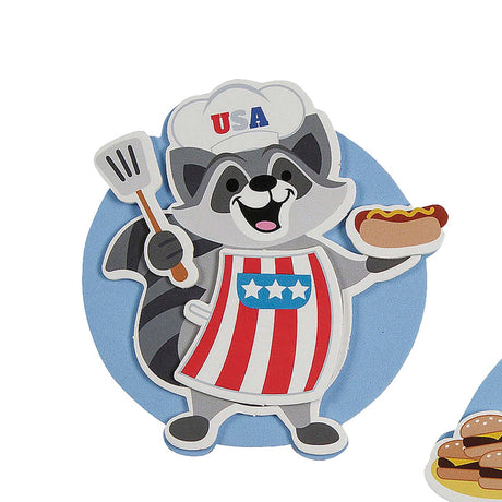 3 3/4" x 4" 4th of July BBQ Animal Magnet Craft Kit Makes 12