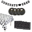 102 Pieces Graduation Party Orange Dessert Disposable Tableware Kit for 50 Guests