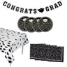 102 Pieces Graduation Party Silver Dessert Disposable Tableware Kit for 50 Guests