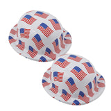 22" circ. Patriotic US Flag Red, White & Blue Plastic Derby Hats 12 Pc.
