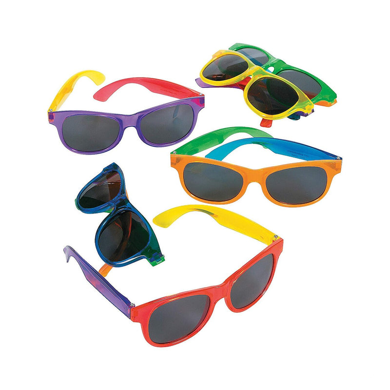 Adults Bright Transparent Sunglasses - 12 Pc.