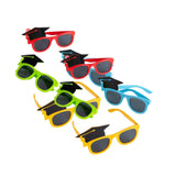 Kids Graduation Multicolor Plastic Novelty Sunglasses – 5" x 3", Pack of 12
