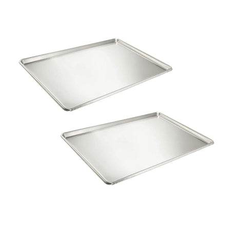 26" x 18" Full-Size Sheet Pan 20 Gauge Stainless Steel Solid Open Bead Design