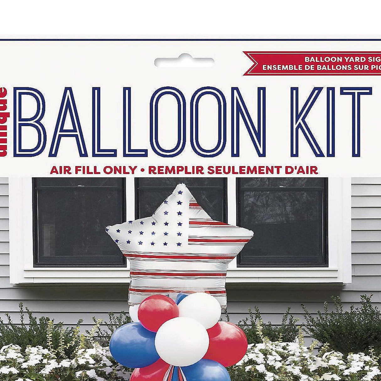 Peppy Patriotic Foil & Latex Balloon Yard Sign Kit 1 Set