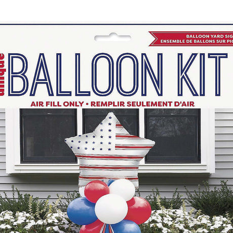 Peppy Patriotic Foil & Latex Balloon Yard Sign Kit 1 Set