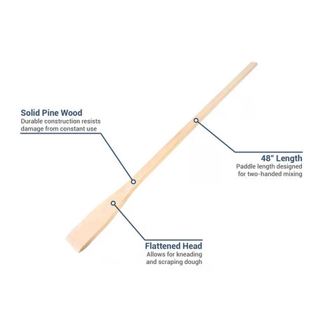 Wooden Mixing Paddle with Flattened Head 48"