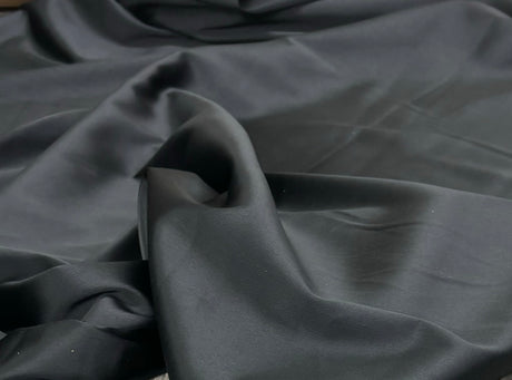 Stretch Peau De Soie Polyester Spandex Fabric - Black, 60" Width (1 Yard)