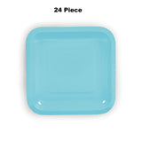 24 Count Light Blue Square Paper Dessert Plates Disposable Party Supplies Wedding 7 Inch
