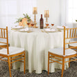 Round Economy Polyester Tablecloth 132 Inch Ivory