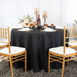 Round Polyester Tablecloth 132" Black