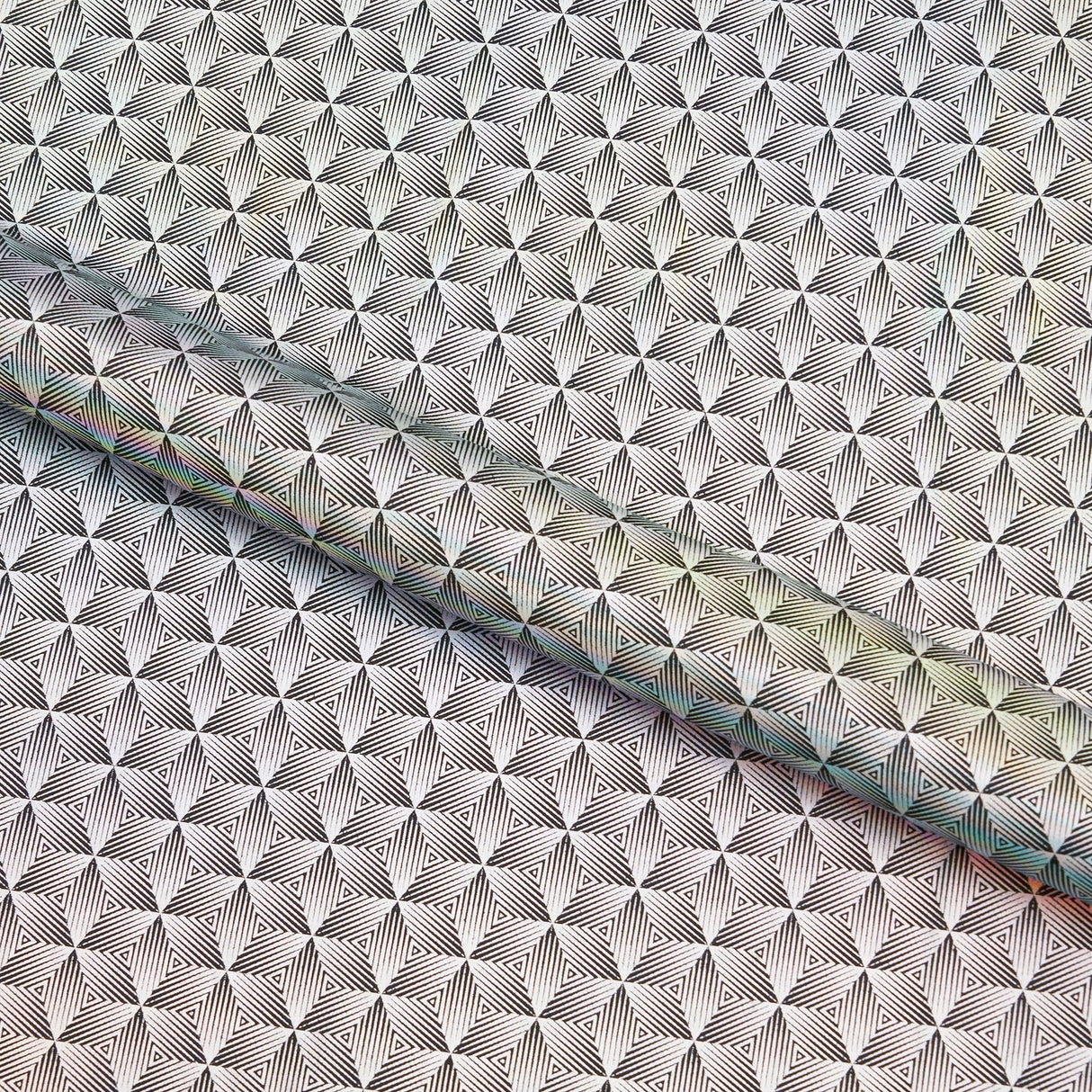 Foiled Spandex Fabric Black/Silver Dizzy