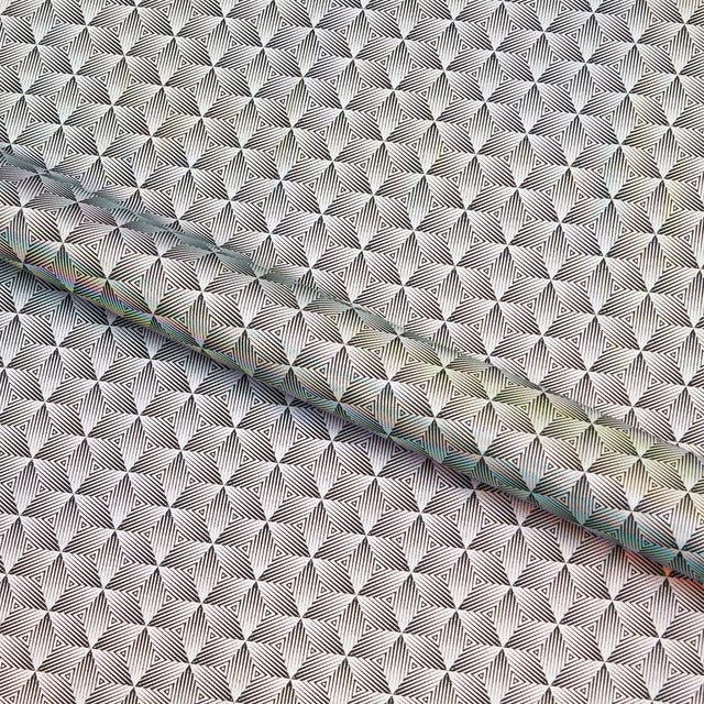 Foiled Spandex Fabric Black/Silver Dizzy