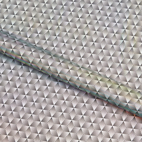 Geometric Foiled Spandex Fabric - Black/Silver Dizzy, 54" Width (1 Yard)