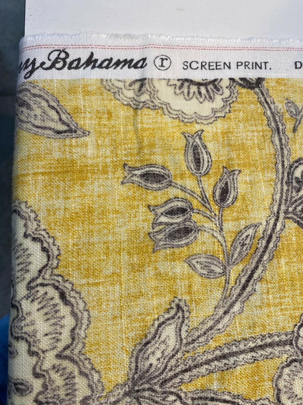 Waverly Tahitian Dawn Sunsplash Linen Rayon Fabric - Light Yellow Floral Paisley, 54" Width (1 Yard)