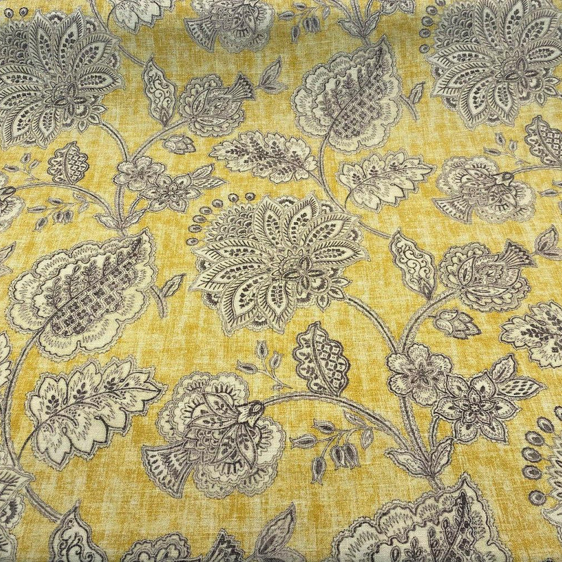 Waverly Tahitian Dawn Sunsplash Linen Rayon Fabric - Light Yellow Floral Paisley, 54" Width (1 Yard)