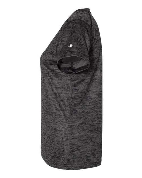 Camiseta con cuello en V de mezcla tonal para mujer