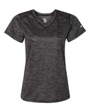 Camiseta con cuello en V de mezcla tonal para mujer
