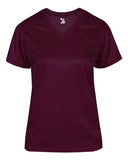 Camiseta con cuello en V de mezcla tonal para mujer