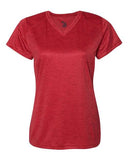 Camiseta con cuello en V de mezcla tonal para mujer