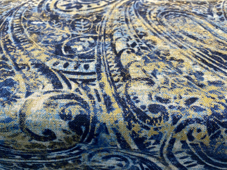 Waverly Fossil Finds Linen Cotton Fabric - Paisley Lapis Blue, 54" Width (1 Yard)