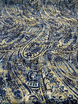Waverly Fossil Finds Linen Cotton Fabric - Paisley Lapis Blue, 54" Width (1 Yard)