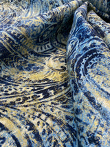 Waverly Fossil Finds Linen Cotton Fabric - Paisley Lapis Blue, 54" Width (1 Yard)