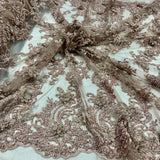 Beaded 3D Floral Lace Mesh