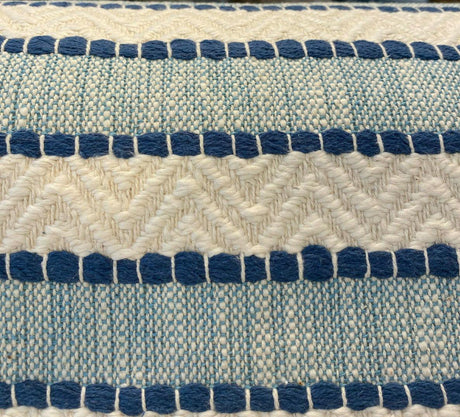 Waverly Inca Trail Cotton Upholstery Fabric - Poolside Blue, Stripe, Texture, Chevron, 54" Width (1 Yard)