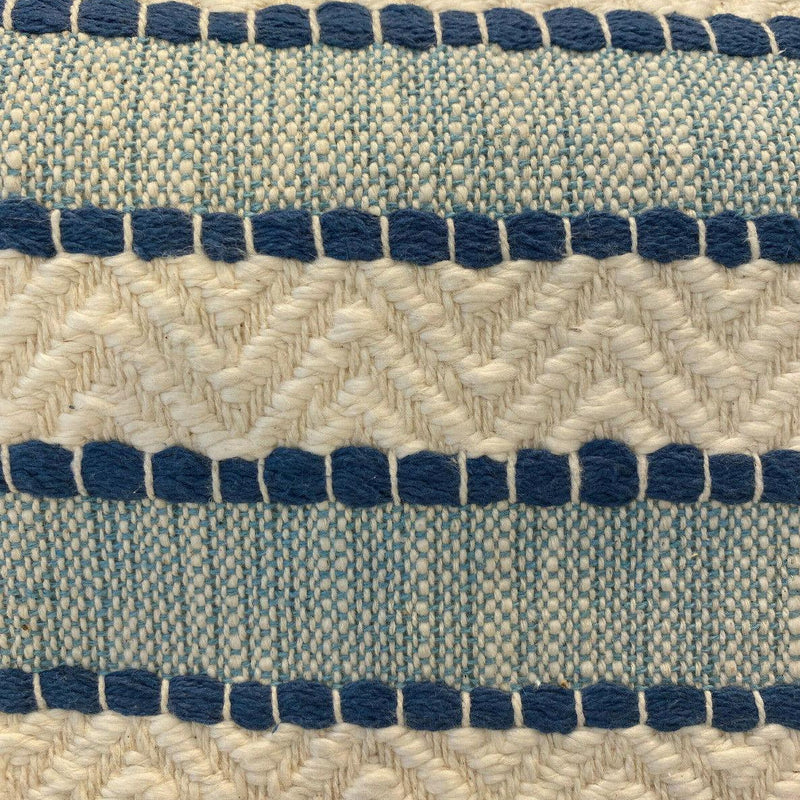 Waverly Inca Trail Cotton Upholstery Fabric - Poolside Blue, Stripe, Texture, Chevron, 54" Width (1 Yard)