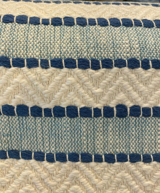 Waverly Inca Trail Cotton Upholstery Fabric - Poolside Blue, Stripe, Texture, Chevron, 54" Width (1 Yard)