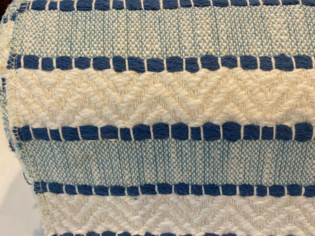 Waverly Inca Trail Cotton Upholstery Fabric - Poolside Blue, Stripe, Texture, Chevron, 54" Width (1 Yard)