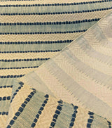 Waverly Inca Trail Cotton Upholstery Fabric - Poolside Blue, Stripe, Texture, Chevron, 54" Width (1 Yard)