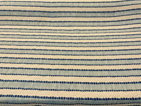 Waverly Inca Trail Cotton Upholstery Fabric - Poolside Blue, Stripe, Texture, Chevron, 54" Width (1 Yard)