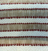 Inca Trail Cotton Upholstery Fabric - Cinnabar Rust Red, Stripe, Texture, Chevron, 54" Width (1 Yard)