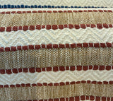 Inca Trail Cotton Upholstery Fabric - Cinnabar Rust Red, Stripe, Texture, Chevron, 54" Width (1 Yard)
