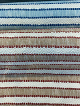Inca Trail Cotton Upholstery Fabric - Cinnabar Rust Red, Stripe, Texture, Chevron, 54" Width (1 Yard)