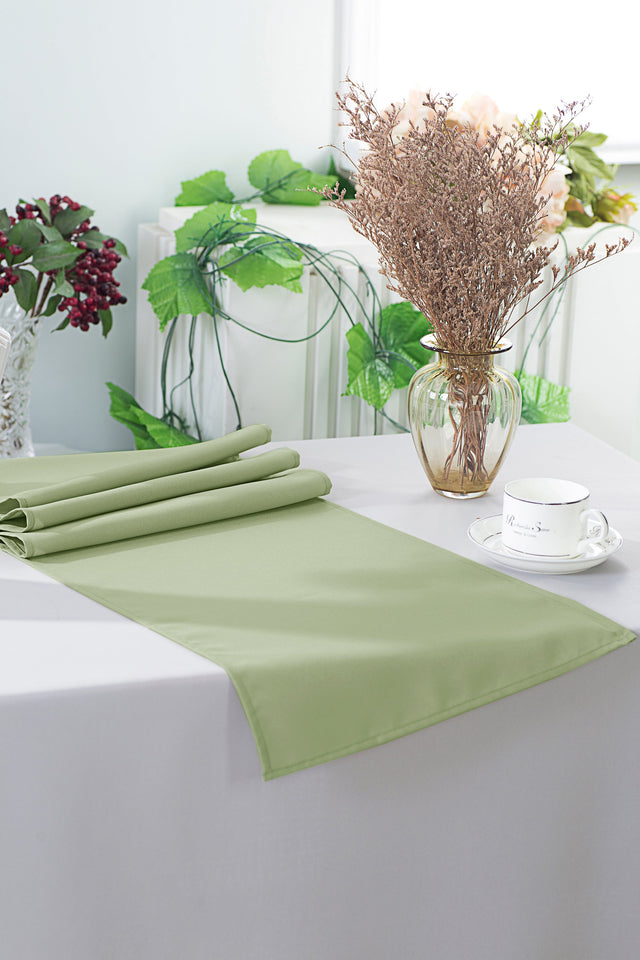 Polyester Table Runner 13x108 Sage Green