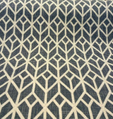 Waverly Key Elements Woven Fabric - Blue Embroidered Geometric, 56" Width (1 Yard)