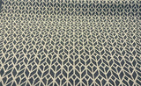 Waverly Key Elements Woven Fabric - Blue Embroidered Geometric, 56" Width (1 Yard)