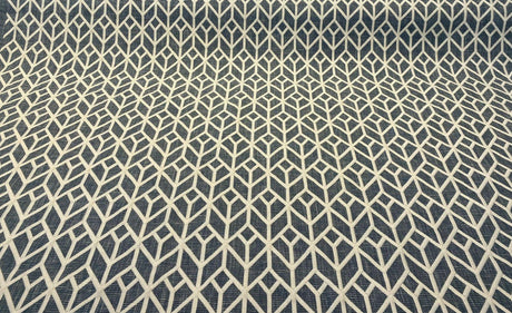 Waverly Key Elements Woven Fabric - Blue Embroidered Geometric, 56" Width (1 Yard)