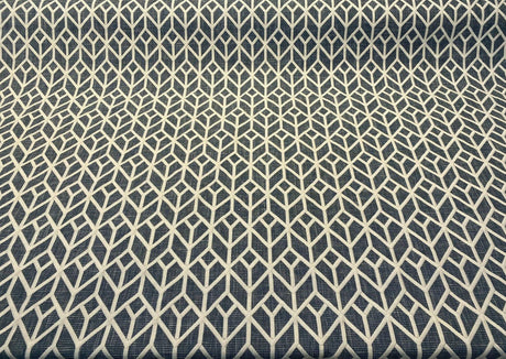 Waverly Key Elements Woven Fabric - Blue Embroidered Geometric, 56" Width (1 Yard)