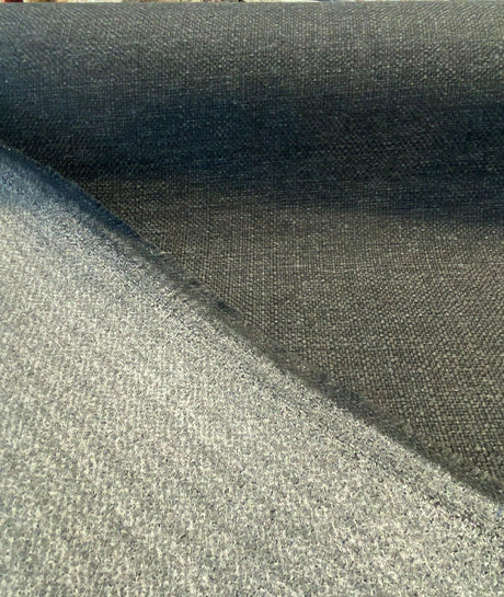 Sampson Chenille Polypropylene Fabric - Black Noir Solid Upholstery, 58" Width (1 Yard)